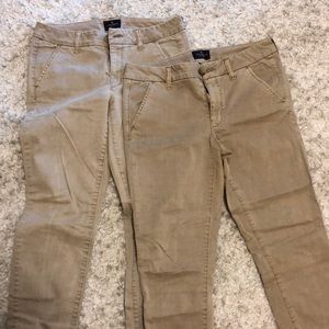 2 pairs of khaki pants- straight leg cut
